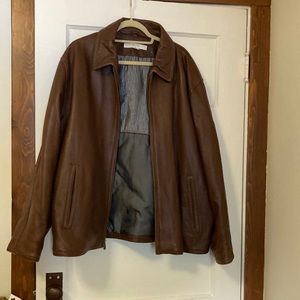 Perry Ellis Portfolio men’s xxl brown leather jacket